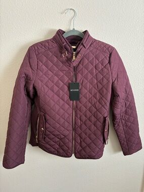 Quilted Burgundy Jacket for Women